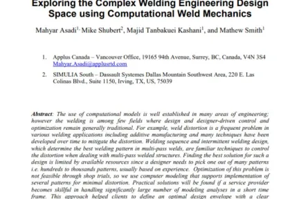 Exploring the Complex Welding Engineering Design Space using Computational Weld Mechanics