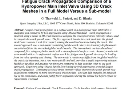 Fatigue Crack Propagation Comparison of a Hydropower Main Inlet Valve Using 3D Crack Meshes in a Full Model Versus a Sub-mode