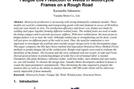 Fatigue Life Prediction of Welds in Motorcycle Frames on a Rough Road