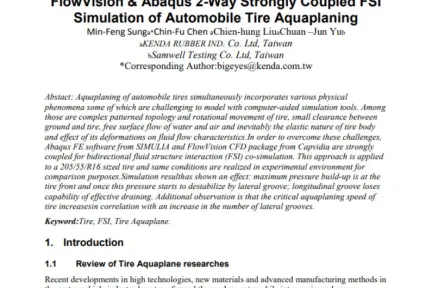 FlowVision & Abaqus 2-Way Strongly Coupled FSI Simulation of Automobile Tire Aquaplaning