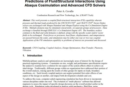 Predictions of Fluid/Structural Interactions Using Abaqus Cosimulation and Advanced CFD Solvers