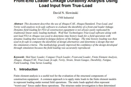 Front-End Loader Linkage Durability Analysis Using Load Input from True-Load