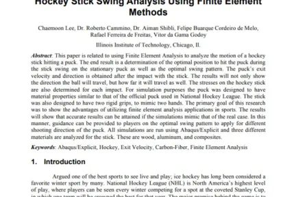 Hockey Stick Swing Analysis Using Finite Element Methods