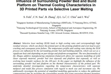 Influence of Surrounding Powder Bed and Build Platform on Thermal Cooling Characteristics in 3D Printed Parts via Selective Laser Melting