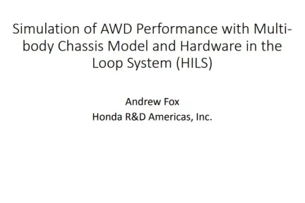 Simulation of AWD Performance with Multibody Chassis Model and Hardware in the Loop System