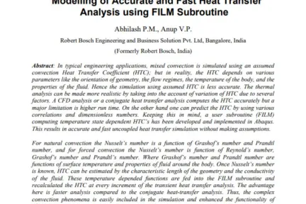 Modelling of Accurate and Fast Heat Transfer Analysis using FILM Subroutine
