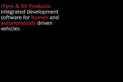 rFpro & DS Products: Integrated development software for human and autonomously driven vehicles