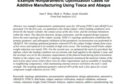 Example Nonparametric Optimization Cases for Additive Manufacturing Using Tosca and Abaqus