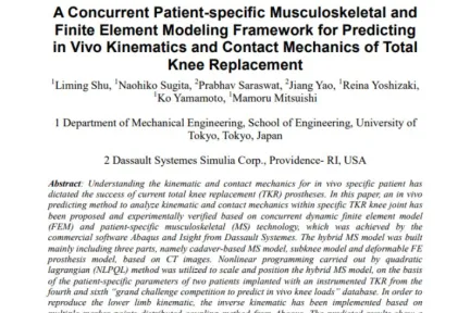 A Concurrent Patient-specific Musculoskeletal and Finite Element Modeling Framework for Predicting in Vivo Kinematics and Contact Mechanics of Total Knee Replacement