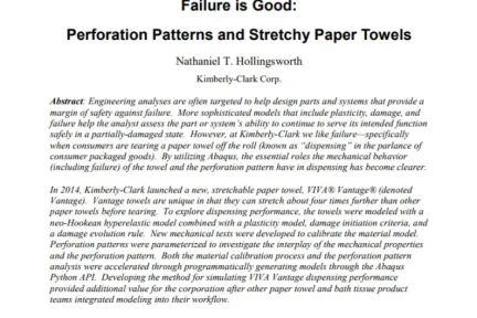 Failure is Good: Perforation Patterns and Stretchy Paper Towels