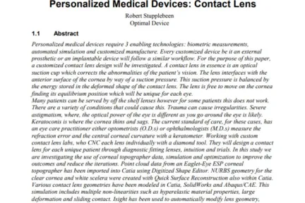 Personalized Medical Devices Contact Lens