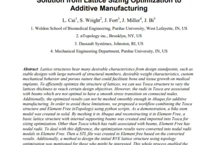 Solution from Lattice Sizing Optimization to Additive Manufacturing