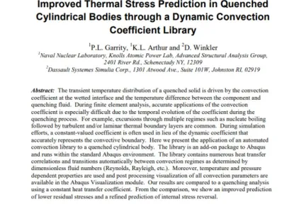 Improved Thermal Stress Prediction in Quenched Cylindrical Bodies through a Dynamic Convection Coefficient Library
