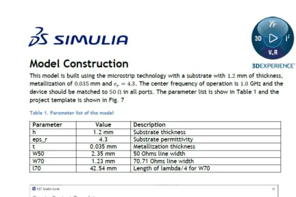 Wilkinson Power Divider Model Construction