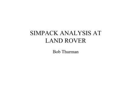 SIMPACK ANALYSIS AT LAND ROVER