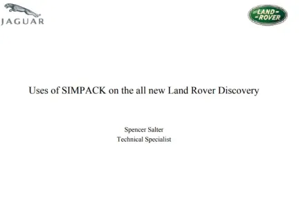 Uses of SIMPACK on the all new Land Rover Discovery