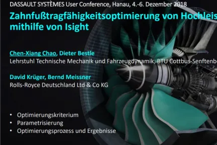 Zahnfußtragfähigkeitsoptimierung von Hochleistungsgetrieben mithilfe von Isight