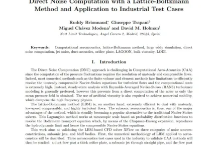 Direct Noise Computation with a Lattice-Boltzmann Method and Application to Industrial Test Cases