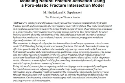 Modeling Natural Fracture Activation Using a Poro-elastic Fracture Intersection Model