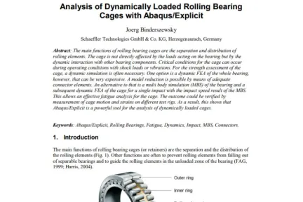 Analysis of Dynamically Loaded Rolling Bearing Cages with Abaqus/Explicit