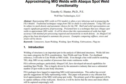 Approximating MIG Welds with Abaqus Spot Weld Functionality