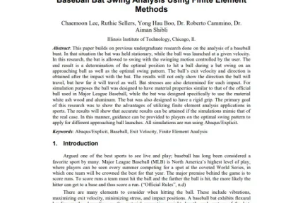 Baseball Bat Swing Analysis Using Finite Element Methods