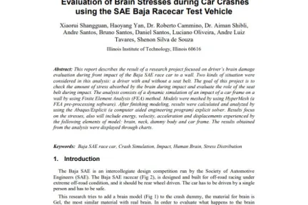 Evaluation of Brain Stresses during Car Crashes using the SAE Baja Racecar Test Vehicle