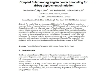 Coupled Eulerian-Lagrangian contact modeling for airbag deployment simulation