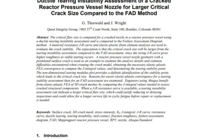 Ductile Tearing Instability Assessment of a Cracked Reactor Pressure Vessel Nozzle for Larger Critical Crack Size Compared to the FAD Method