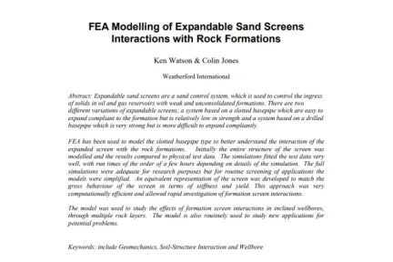 FEA Modelling of Expandable Sand Screens Interactions with Rock Formations