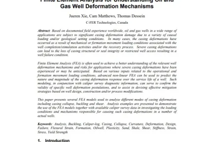 Finite Element Analysis for Understanding Oil and Gas Well Deformation Mechanisms