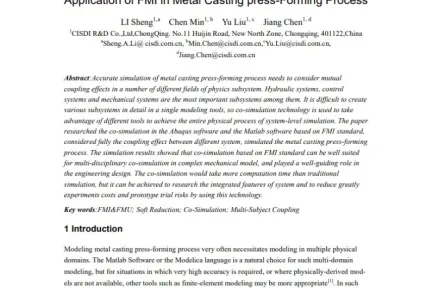 Application of FMI in Metal Casting press-Forming Process