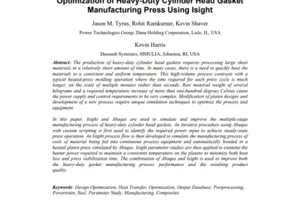 Optimization of Heavy-Duty Cylinder Head Gasket Manufacturing Press Using Isight