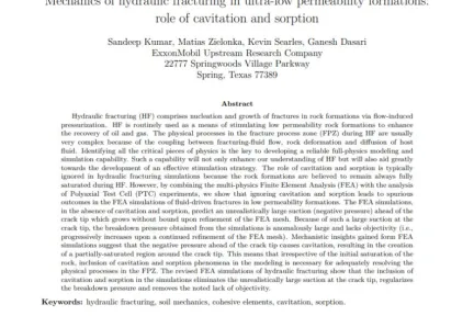 Mechanics of hydraulic fracturing in ultra-low permeability formations: role of cavitation and sorption