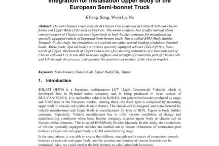 Integration for installation Upper Body of the European Semi-bonnet Truck