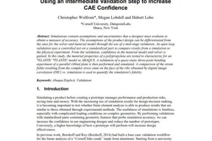 Using an Intermediate Validation Step to Increase CAE Confidence