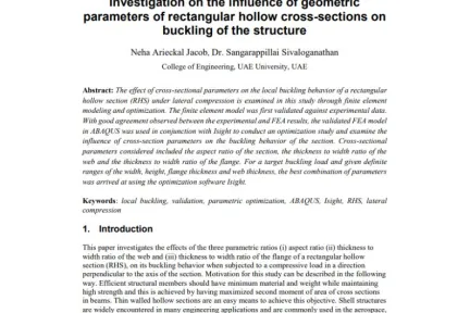Investigation on the influence of geometric parameters of rectangular hollow cross-sections on buckling of the structure