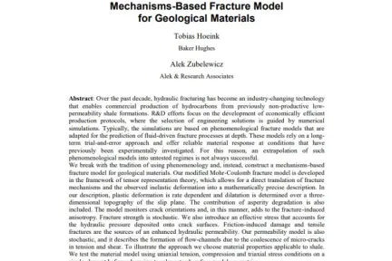 Mechanisms-Based Fracture Model for Geological Materials