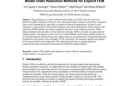Model Order Reduction Methods for Explicit FEM
