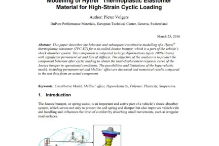 Modelling of Hytrel Thermoplastic Elastomer Material for High-Strain Cyclic Loading