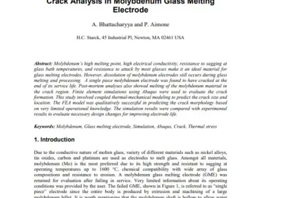 Crack Analysis in Molybdenum Glass Melting Electrode