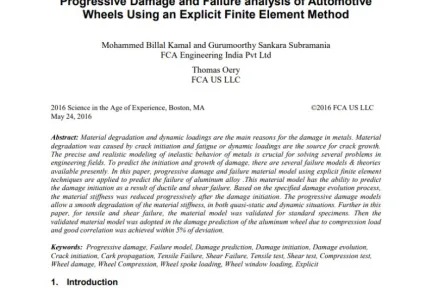Progressive Damage and Failure analysis of Automotive Wheels Using an Explicit Finite Element Method