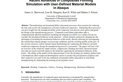 Recent Advances in Composites Forming Simulation with User-Defined Material Models in Abaqus