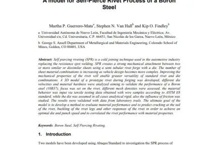 A model for Self-Pierce Rivet Process of a Boron Steel