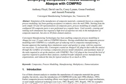 Simplifying Composites Process Modelling in Abaqus with COMPRO