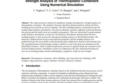Strength Analysis of Thermoplastic Containers Using Numerical Simulation