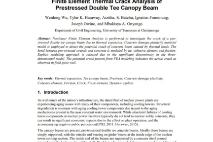 Finite Element Thermal Crack Analysis of Prestressed Double Tee Canopy Beam