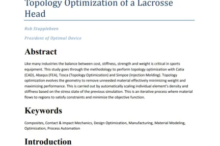 Topology Optimization of a Lacrosse Head