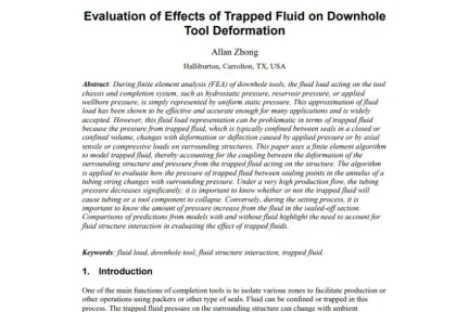 Evaluation of Effects of Trapped Fluid on Downhole Tool Deformation