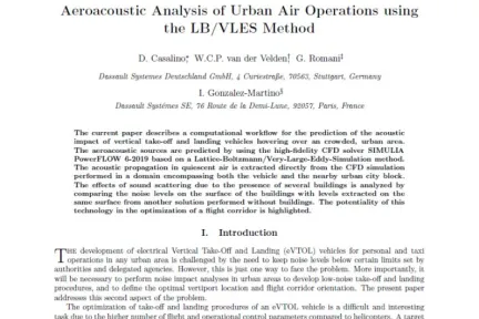 Aeroacoustic Analysis of Urban Air Operations using the LB/VLES Method
